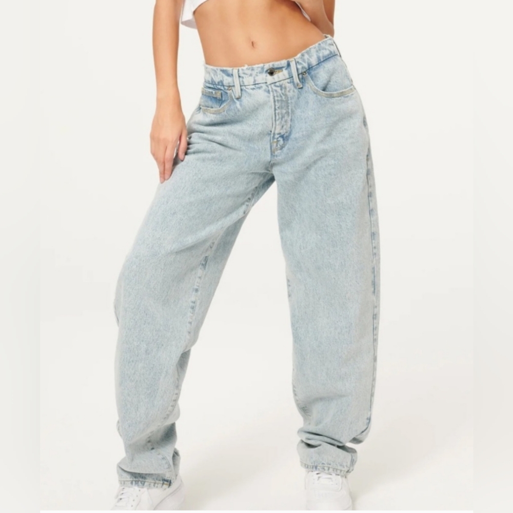 Good American Light Blue Flare & Wide Leg Jeans